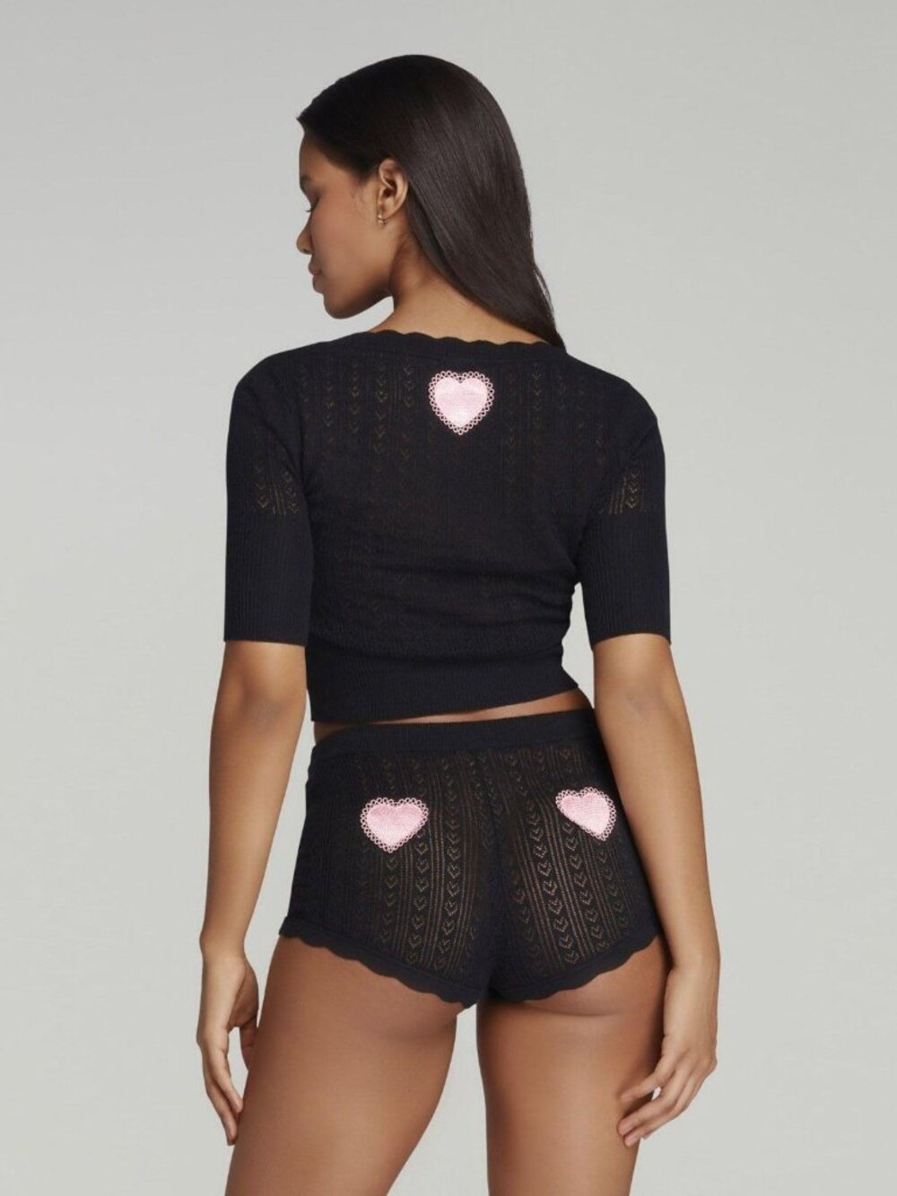 Agent Provocateur MyLove Black Silk Cotton Cashmere Shorts AP3 Medium - Picture 3 of 11